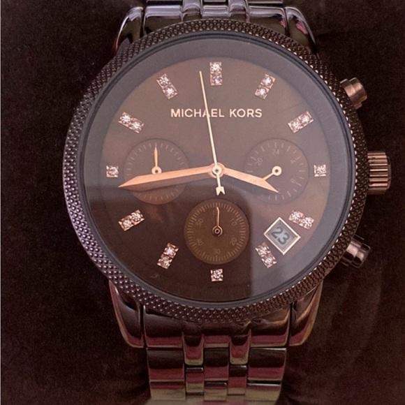 Michael Kors Ritz MK-5547 Chronograph Brown MultiDial, Date Adjust Glitz Watch! - Picture 1 of 16